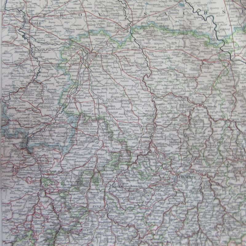 1901 Map of Sachsen Kingdom - on A2 - Scaled 1 : 500 000