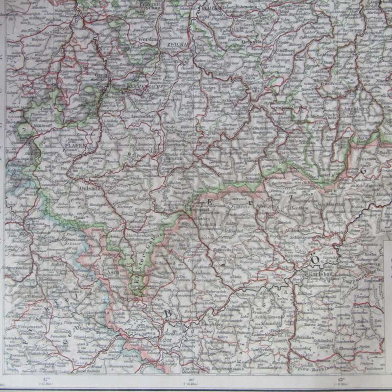 1901 Map of Sachsen Kingdom - on A2 - Scaled 1 : 500 000