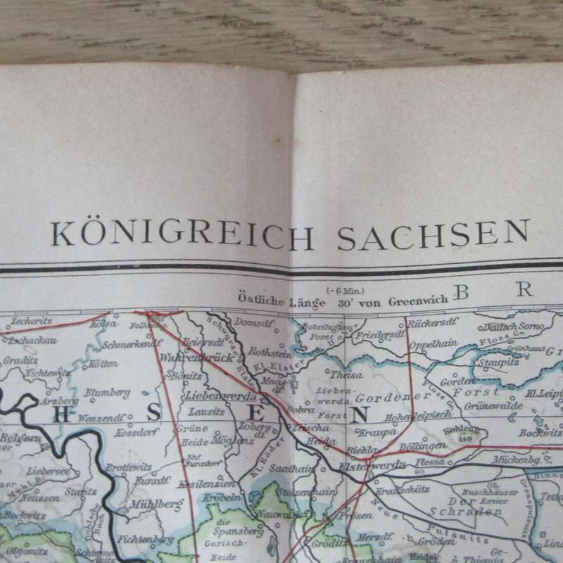 1901 Map of Sachsen Kingdom - on A2 - Scaled 1 : 500 000