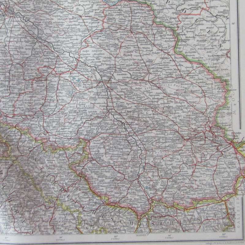 1901 Map of province Schlesien on A2 - Scaled 1 : 750 000