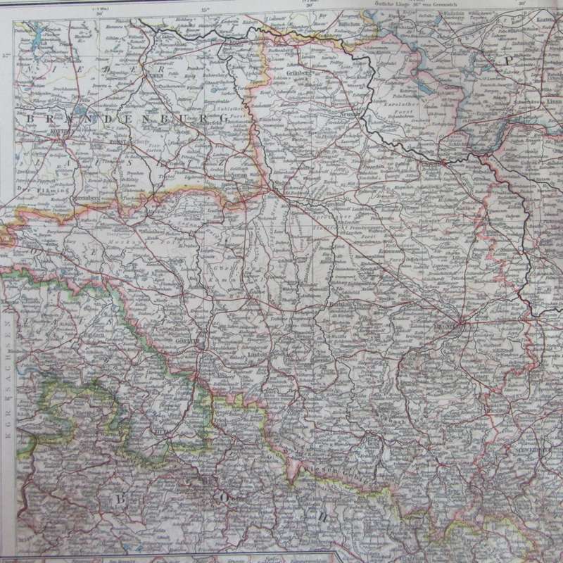 1901 Map of province Schlesien on A2 - Scaled 1 : 750 000