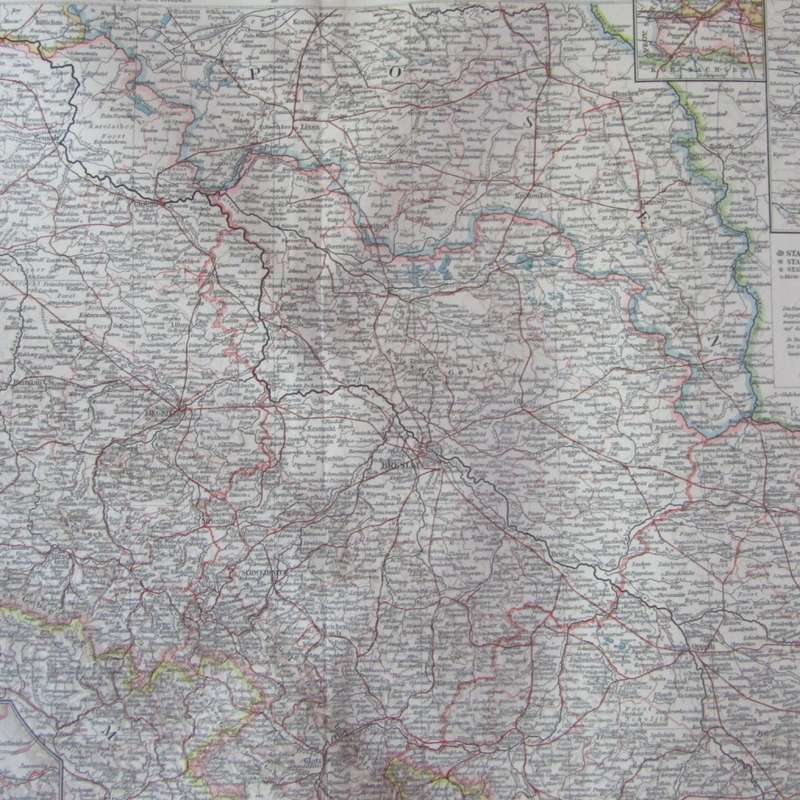 1901 Map of province Schlesien on A2 - Scaled 1 : 750 000
