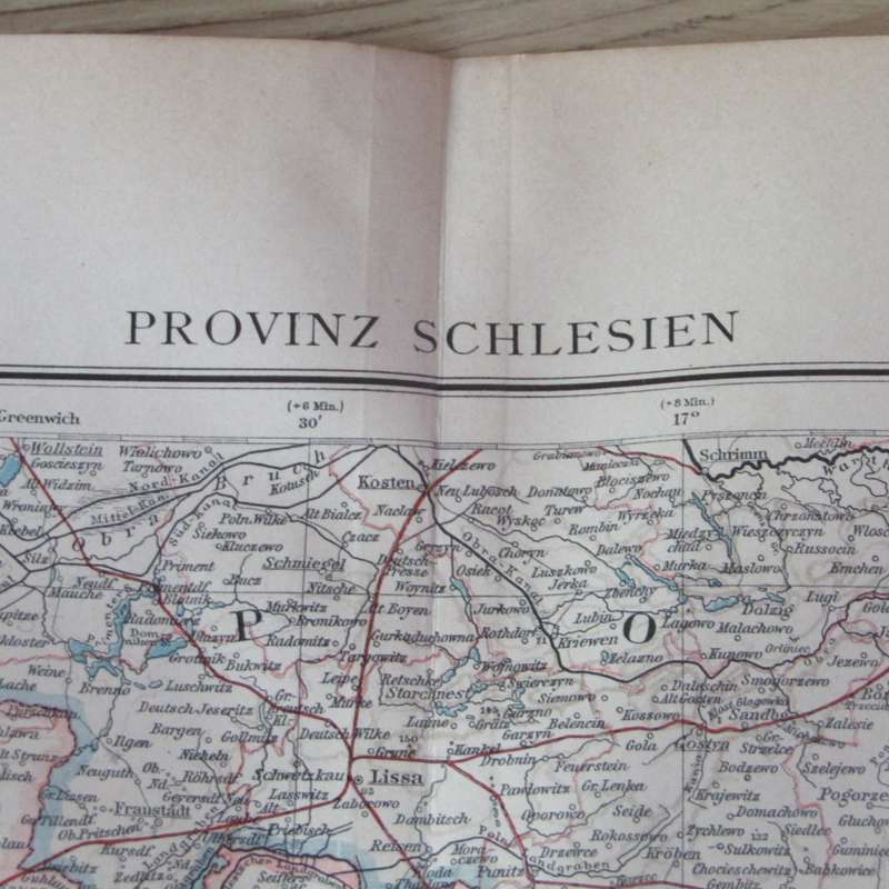 1901 Map of province Schlesien on A2 - Scaled 1 : 750 000