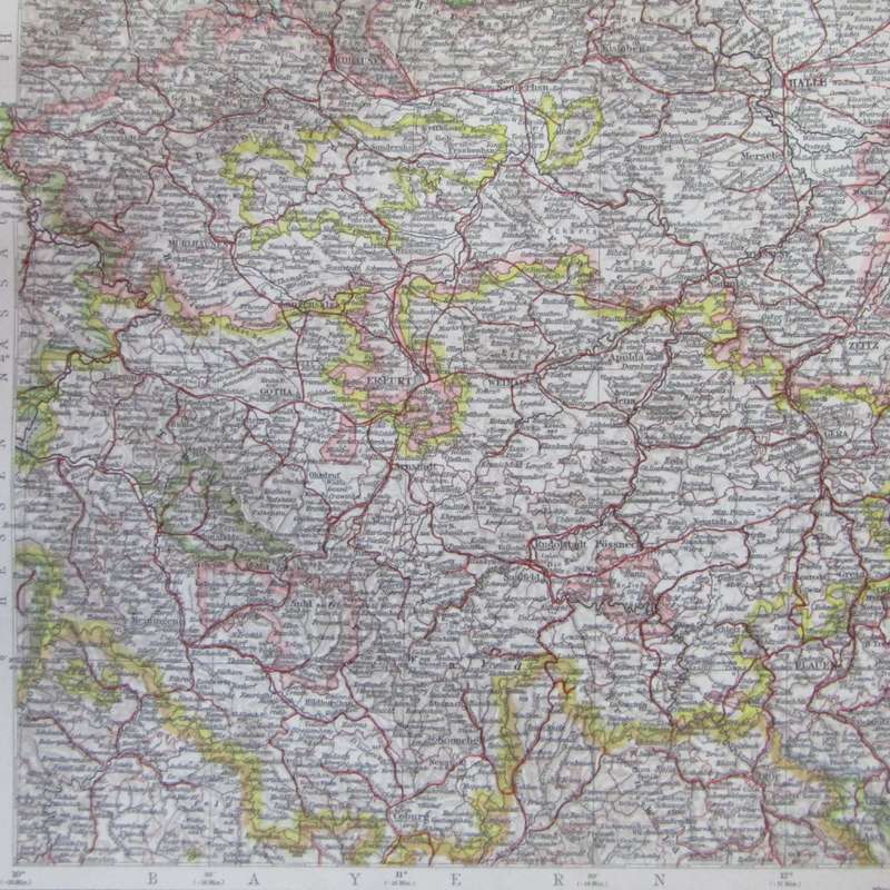 Map of German States Sachsen & Anhalt on A2 - Scaled 1 : 750 000