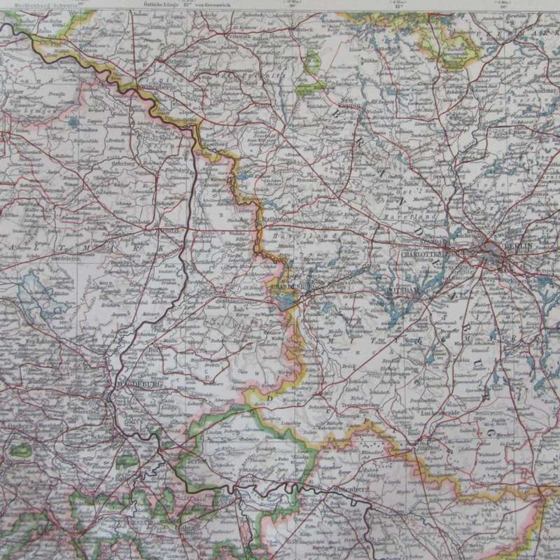 Map of German States Sachsen & Anhalt on A2 - Scaled 1 : 750 000