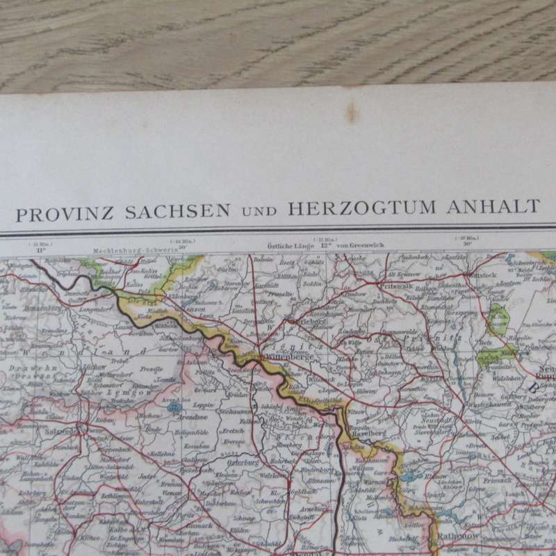 Map of German States Sachsen & Anhalt on A2 - Scaled 1 : 750 000