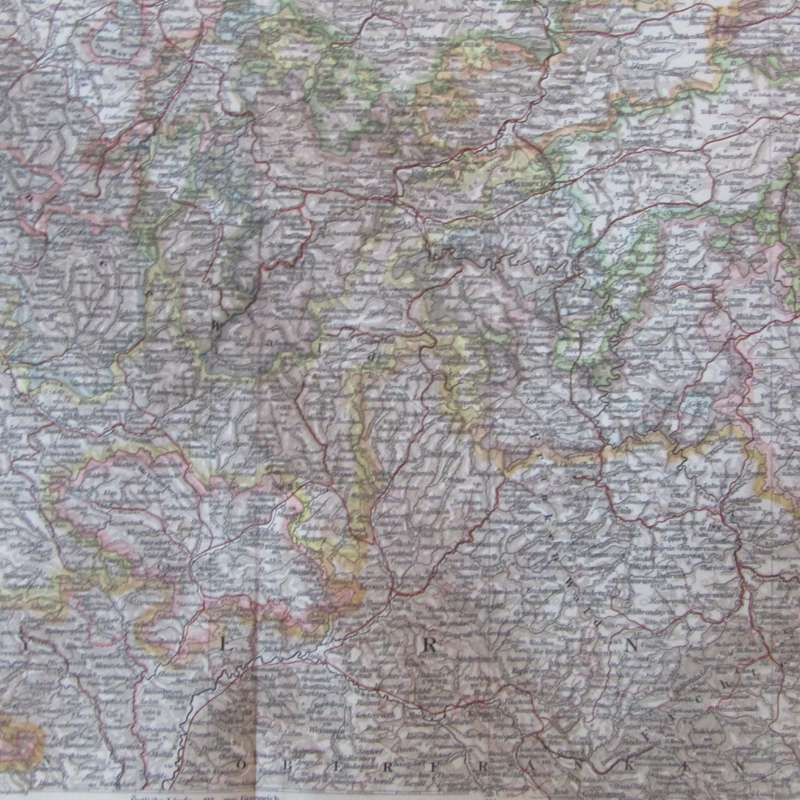 1901 Map of German Thuringia on A2 - Scaled 1 : 500 000