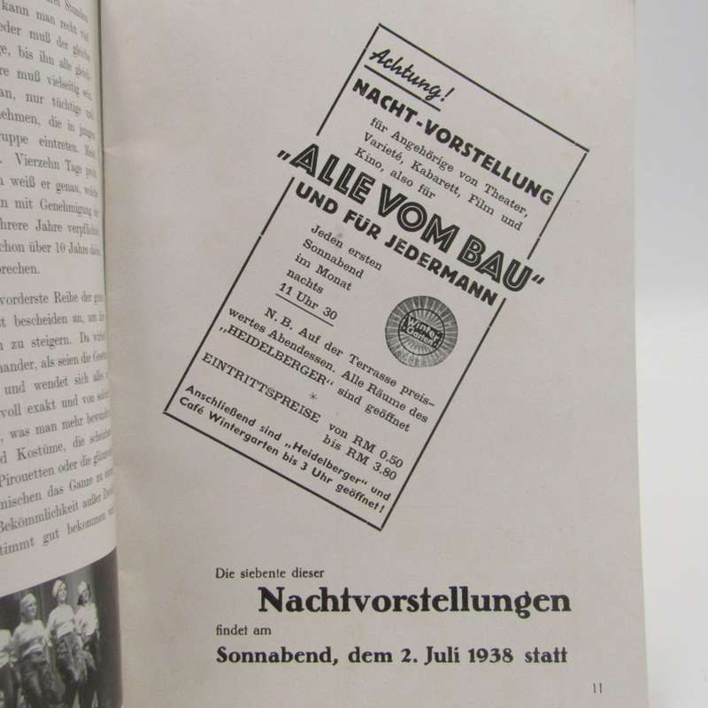 1938 Berlin Juni Magazin - Winter Garten - excellent condition