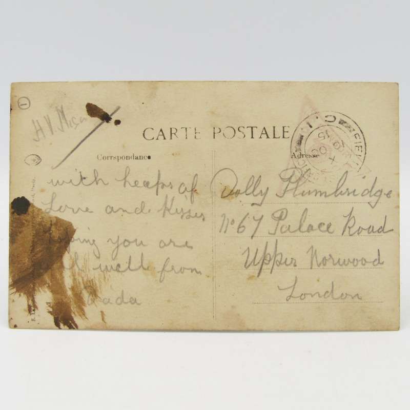 WW1 Postcard from 1 Field Post Office to London