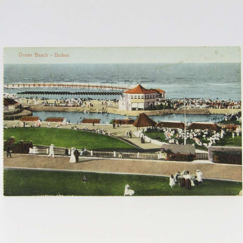 Vintage Ocean beach - Durban unused postcard