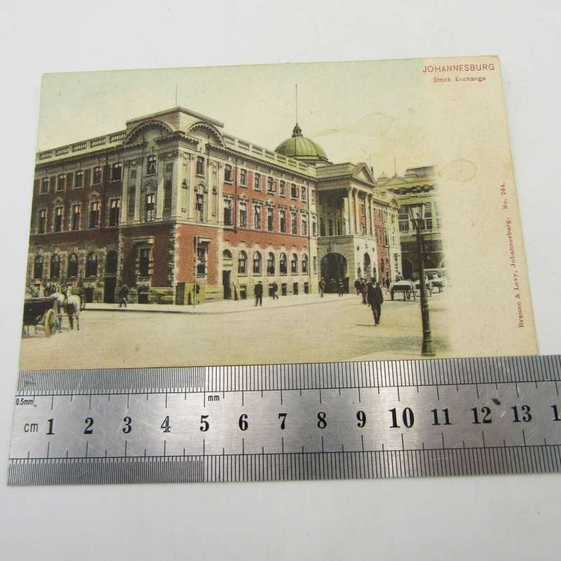 Antique postcard of the JSE - Johannesburg Stock Exchange