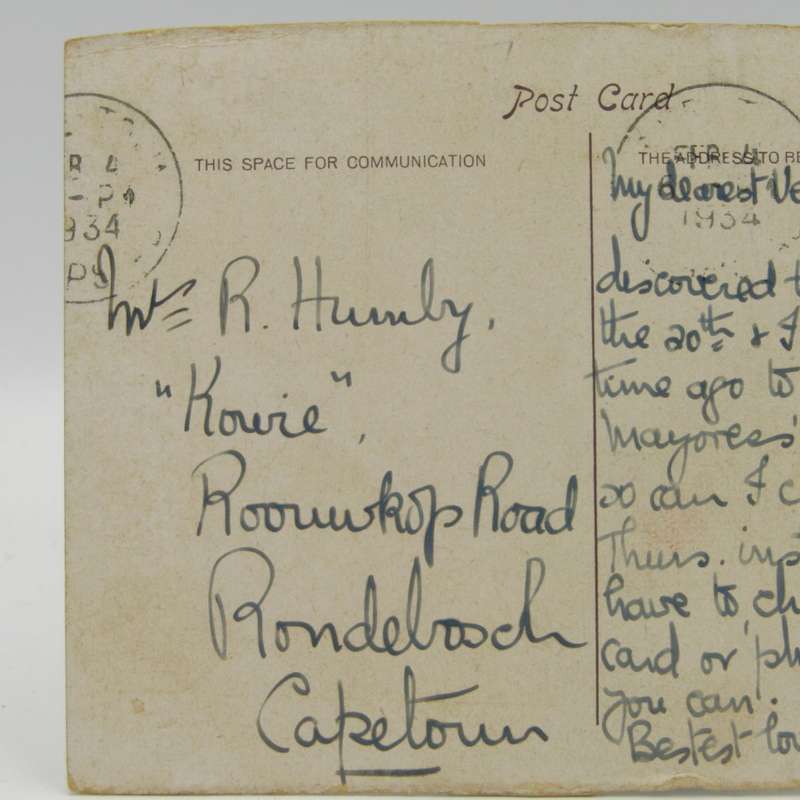 1934 Postcard of the lighthouse at Cape Point