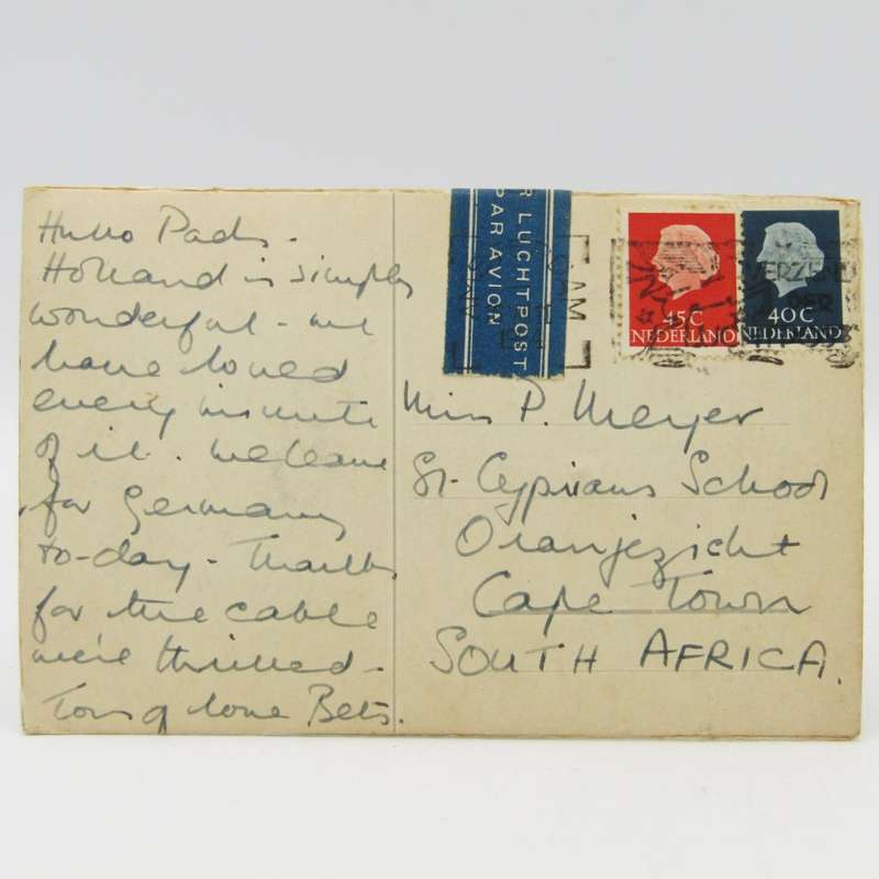 Vintage Dutch postcard with moveable eyes
