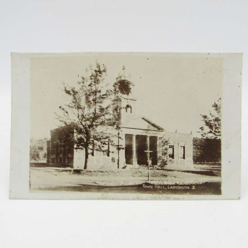 Very unusual Mauritius postcard with photo of the Town hall in Ladysmith