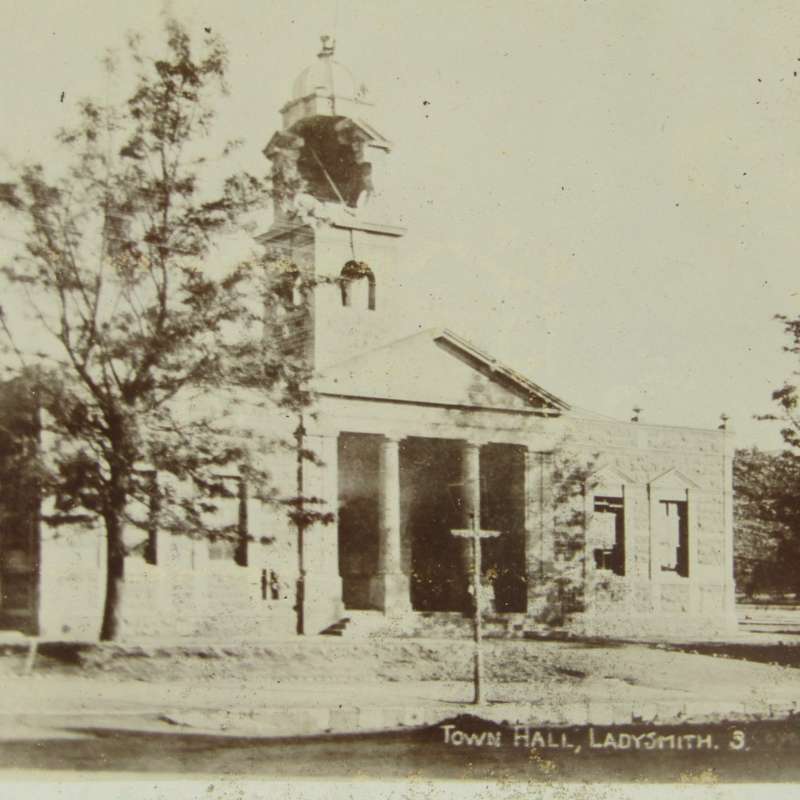 Very unusual Mauritius postcard with photo of the Town hall in Ladysmith