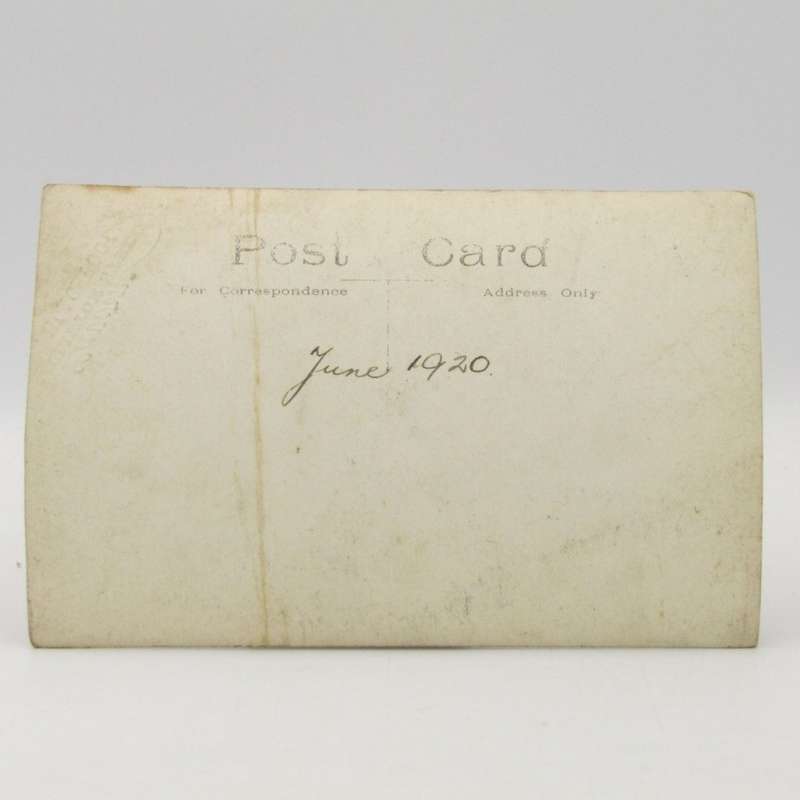 Antique photo postcard with photo of lady taken in Blackpool, England circalated 1920