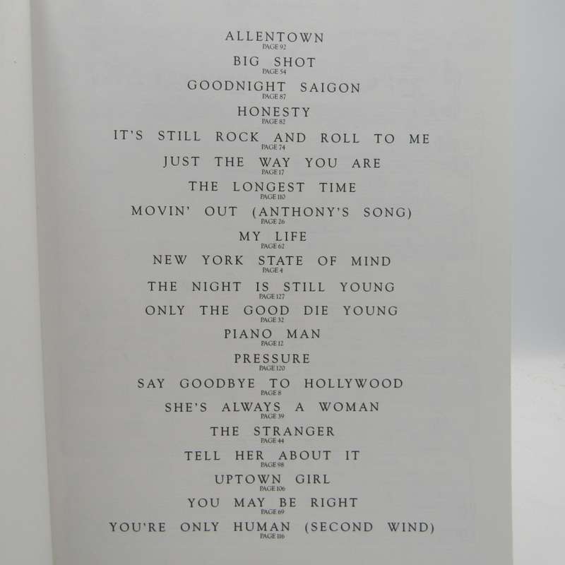 Billy Joel Greatest Hits Volume 1 and Volume 2 - Lyrics and sheet music