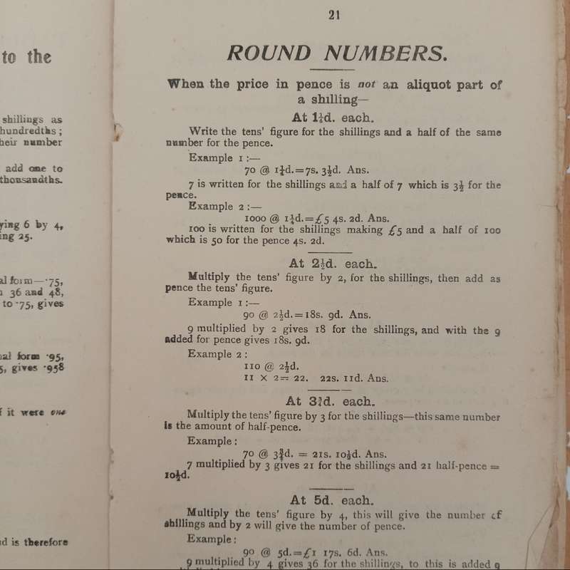 Vintage / Antique Lilliputian ready reckoner - EJ LARBY LTD