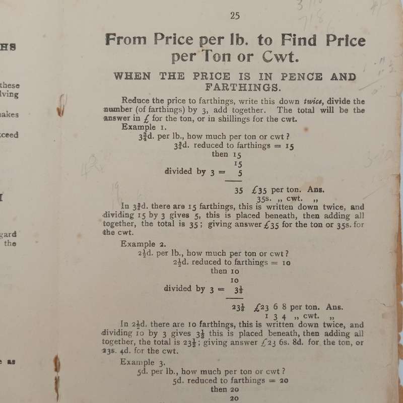Vintage / Antique Lilliputian ready reckoner - EJ LARBY LTD