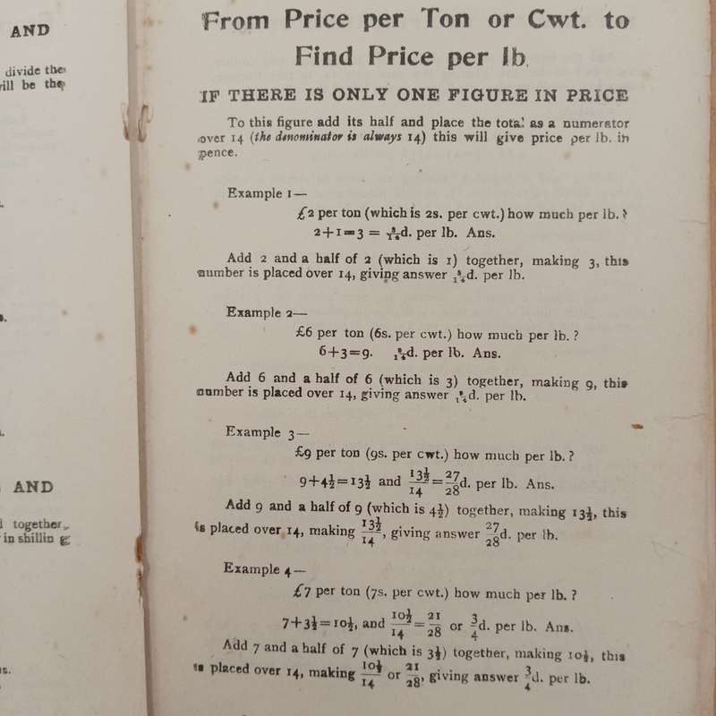 Vintage / Antique Lilliputian ready reckoner - EJ LARBY LTD