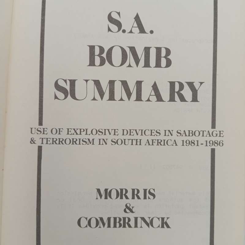 SA Bomb Summary by Morris and Combrinck