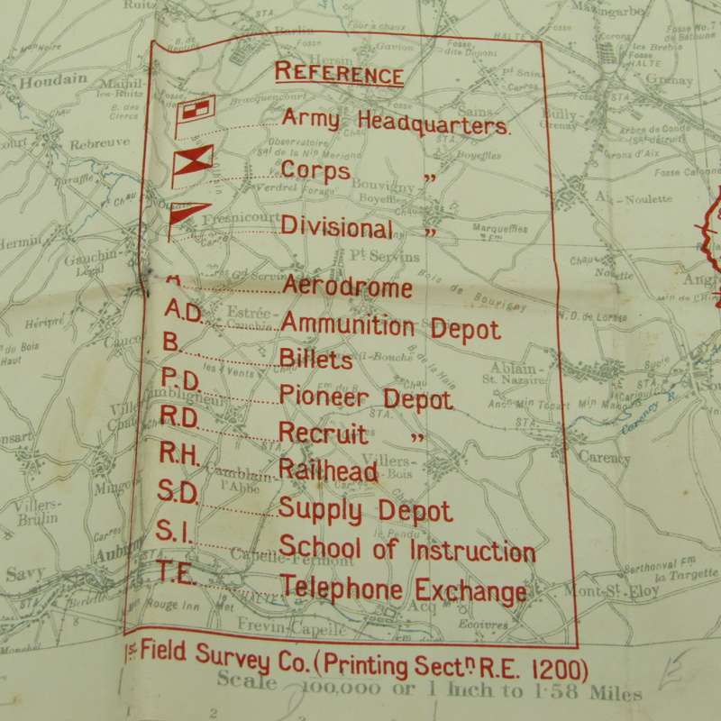 Forces Map WW1 Normandy area with Distribution of German forces on 15-6-1916