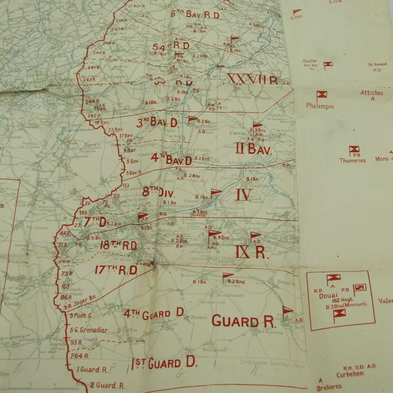 Forces Map WW1 Normandy area with Distribution of German forces on 15-6-1916