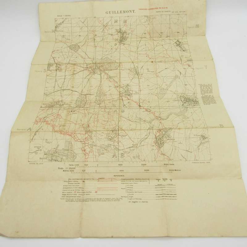 WW1 Trench Map of Guillemont 5/8/1916 - Just before the battle of early September 1916