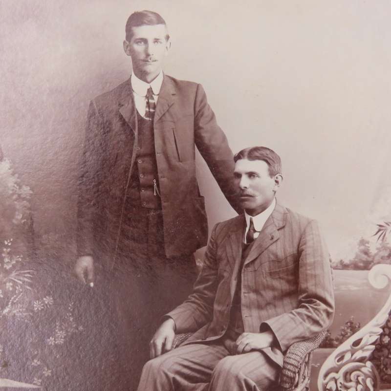 Rare photo of 2 brothers taken by photographer - S du Preez in Uniondale South Africa - Early 1900`s