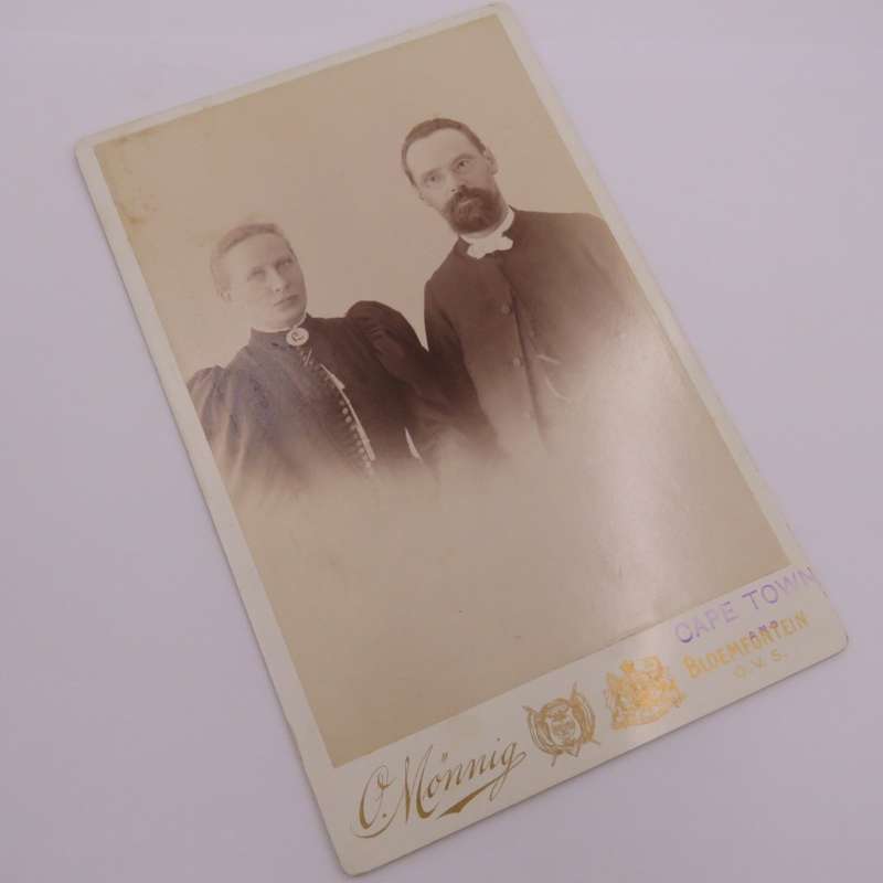 Antique large photo taken in Bloemfontein early 1900`s by photographer O Monnig. - Photo is of Husba