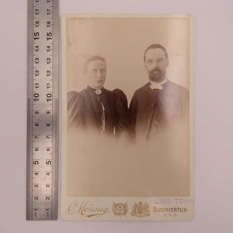 Antique large photo taken in Bloemfontein early 1900`s by photographer O Monnig. - Photo is of Husba