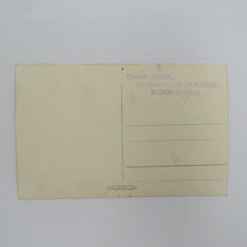 Bloemfontein postcard made by Danie Brink of lady and her 2 children (Rottich family) - Taken with