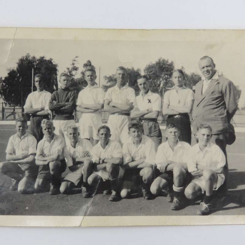 1934 photo of the Orange Free State Soccer team with names on the back