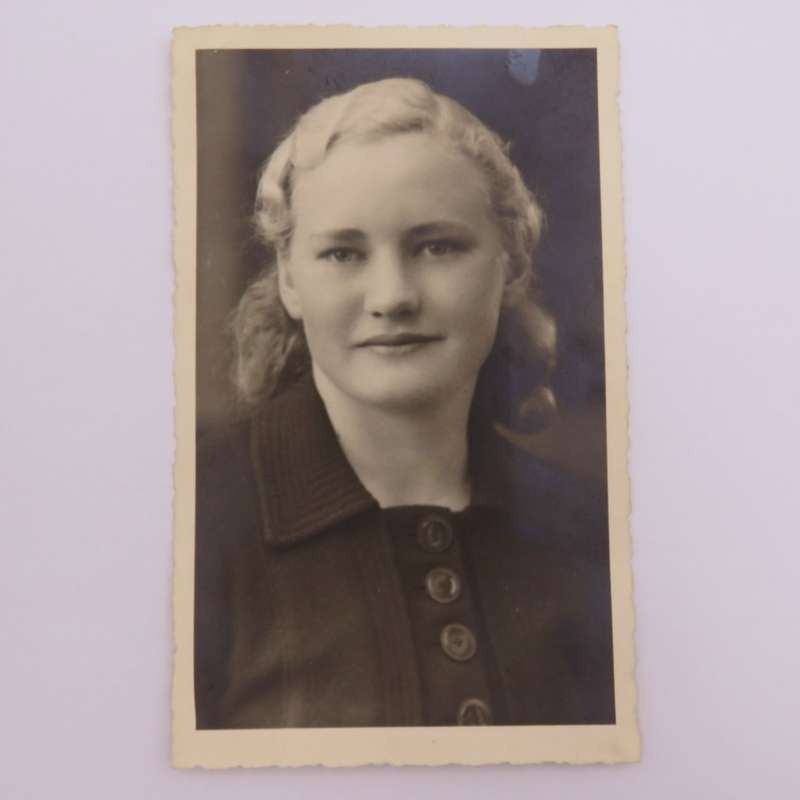 Postcard unused of Blonde girl. Taken by Davy Robertson of Potchefstroom - Vintage probably 1940`s