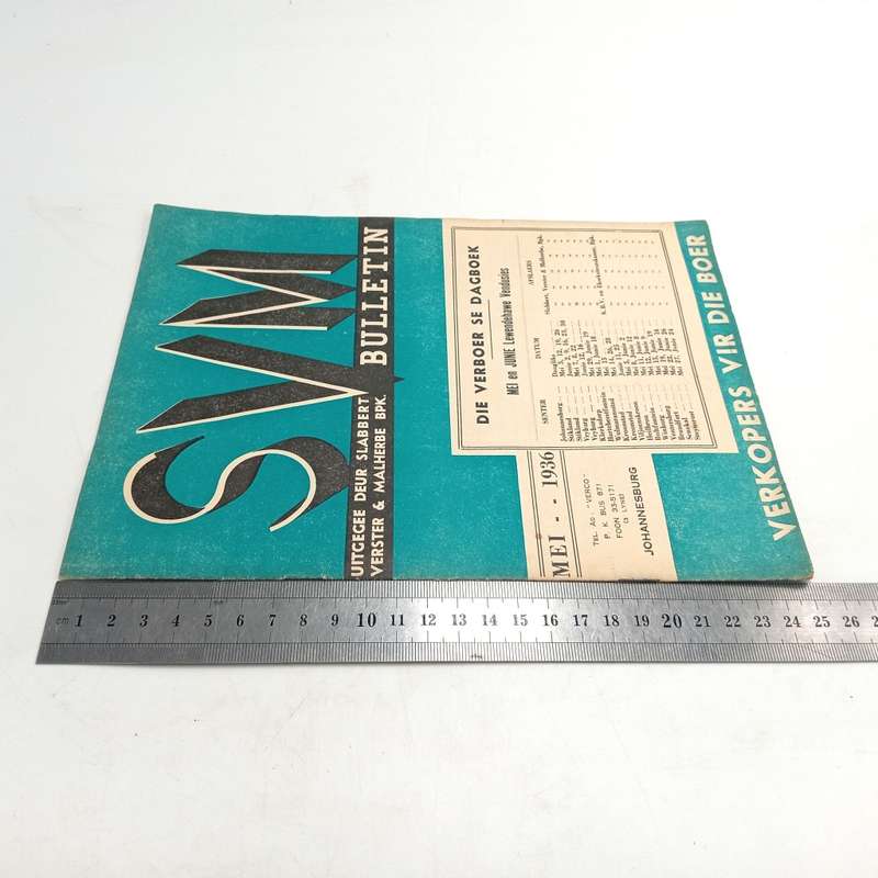 Slabbert Verster Malherbe SVN bulletin livestock sales bocklet - 1936