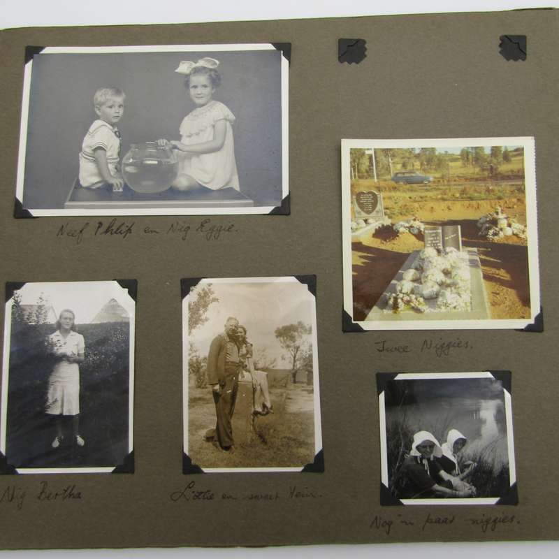 Album met meer as 70 fotos vanaf 1932 en aan - Families Barnardt, Kottich en ook fotos van Hasse