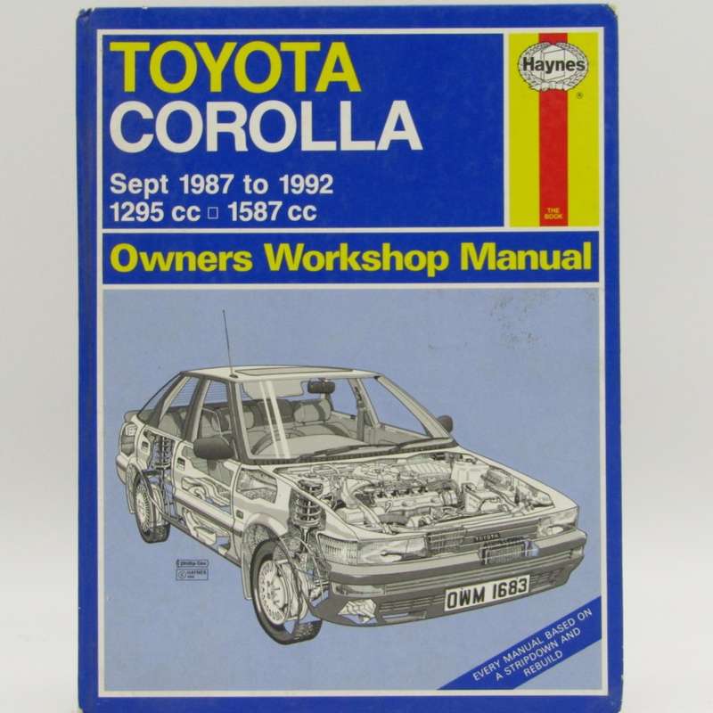 Haynes Toyota Corolla Owners workshop manual - 1987 to 1992 models