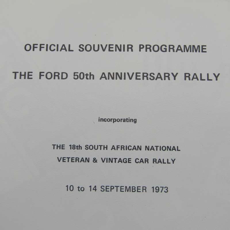 1973 Souvenir Programme for 18th National vintage and Veteran car rally