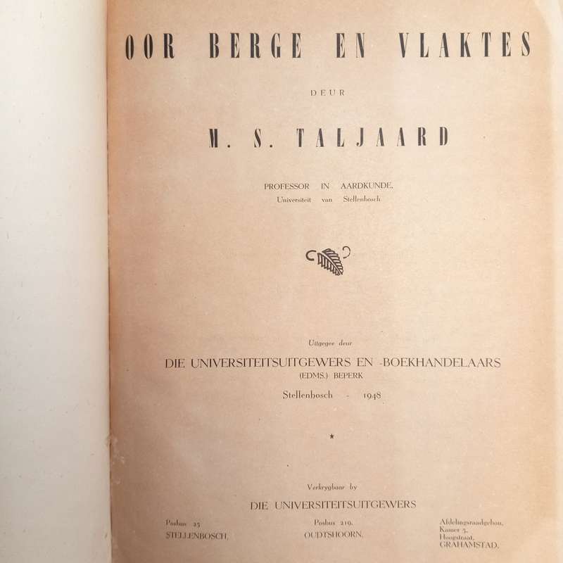 Oor Berge en vlaktes - Taljaard