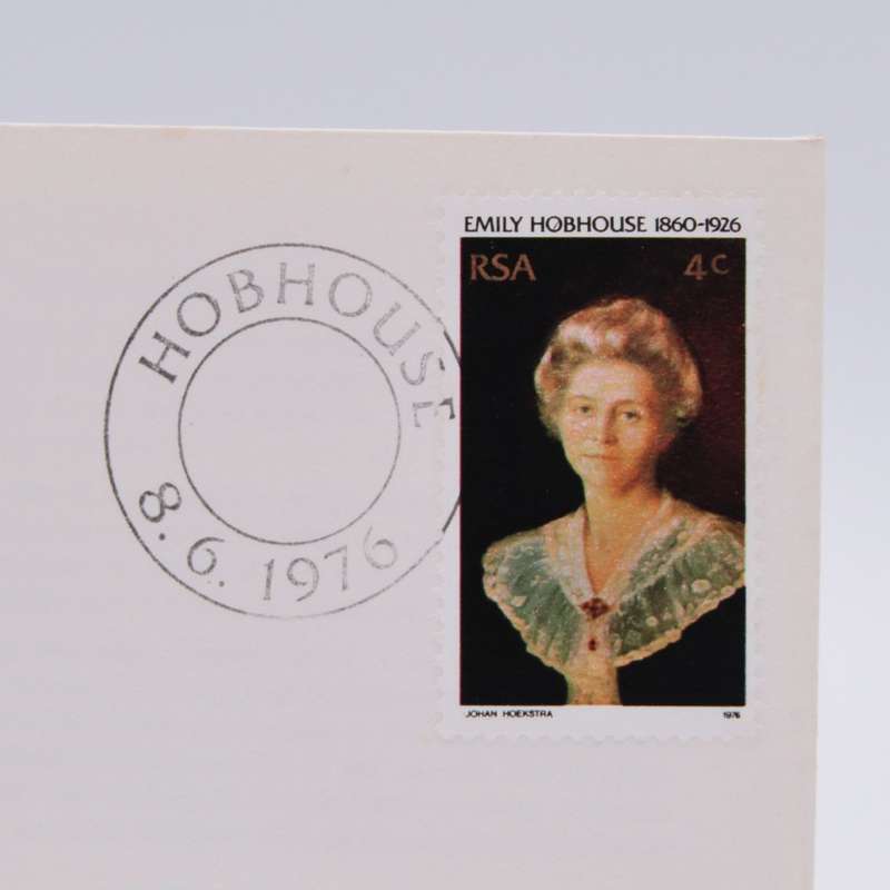 South Africa first day cover Emily Hobhouse with Error stamp - Stroke through O of Hobhouse
