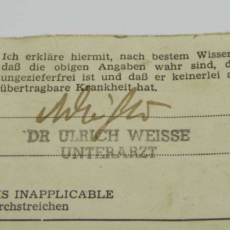 1946 Post WW2 Discharge paper - for Heinrich Pohl