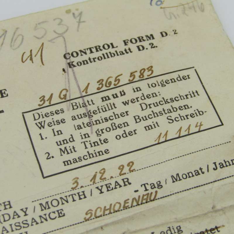 1946 Post WW2 Discharge paper - for Heinrich Pohl