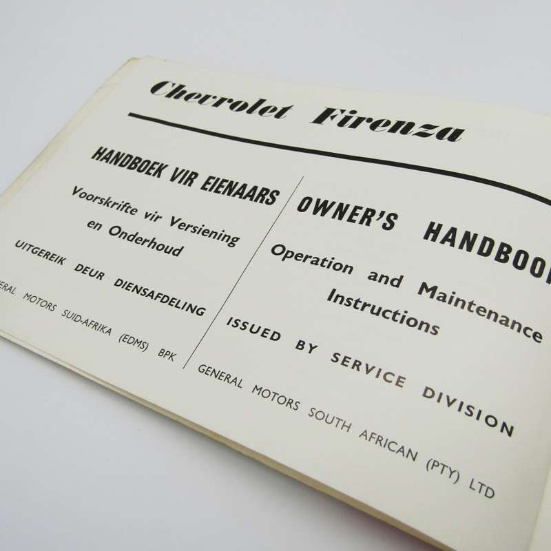 Chevrolet Firenza Owners handbook