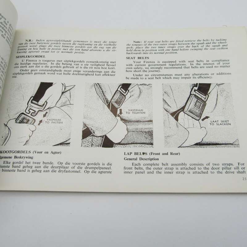 Chevrolet Firenza Owners handbook