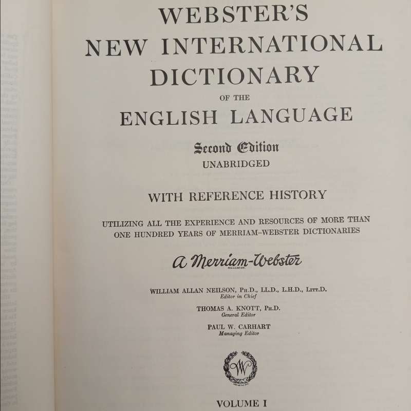 Webster`s New International Dictionary 1956 second edition in 3 volumes