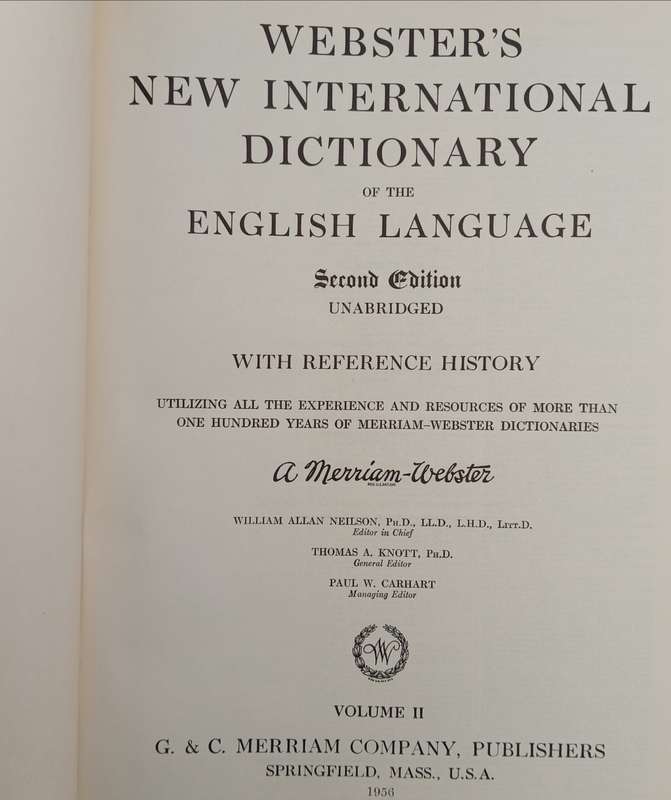 Webster`s New International Dictionary 1956 second edition in 3 volumes