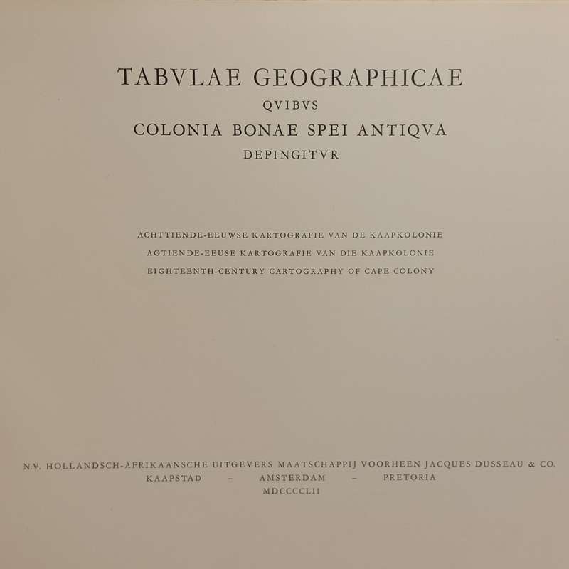 1952 Van Riebeeck festival VOC map book Tauvlae Geographical - many maps  included