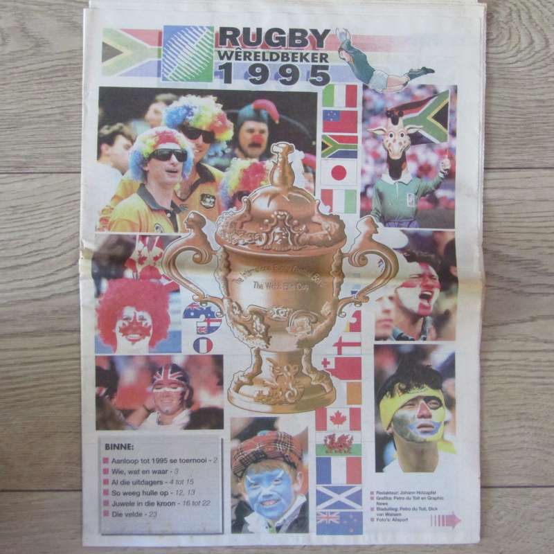 Burger / Beeld / Volksblad bylae - Rugby Wereldbeker 1995
