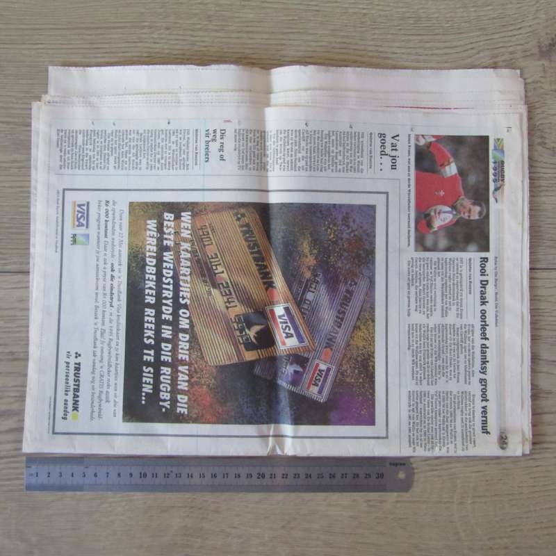 Burger / Beeld / Volksblad bylae - Rugby Wereldbeker 1995
