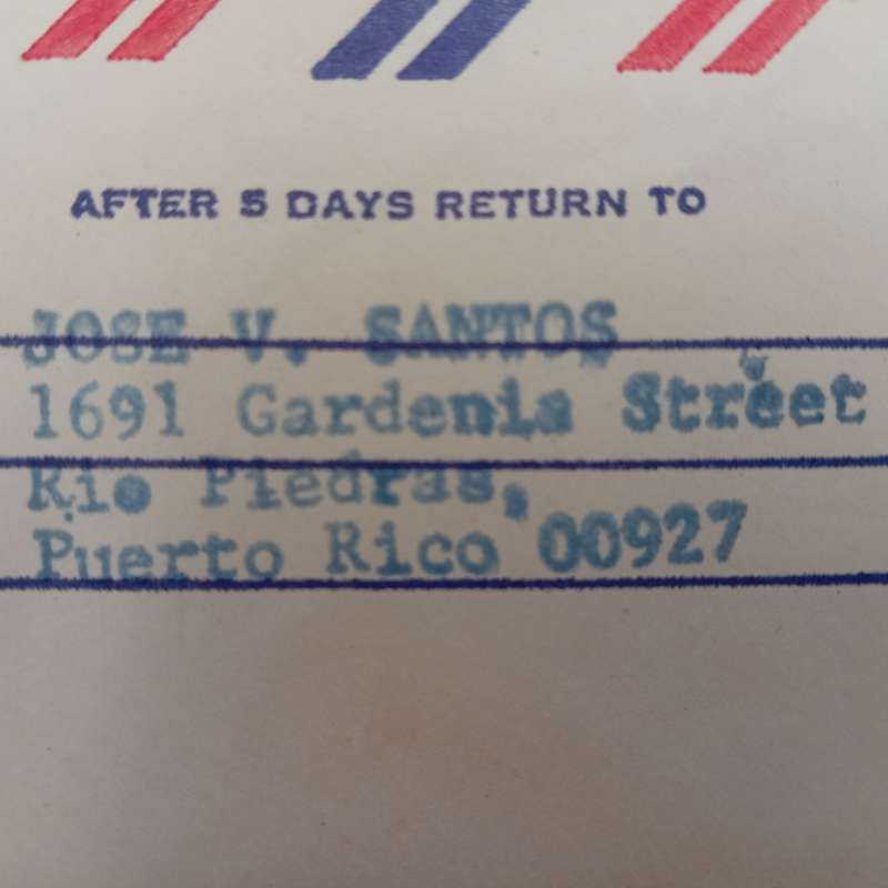 Airmail Letter sent from Puerto Rico to Germiston South Africa January 1973 with 2 US 11 cent stamps